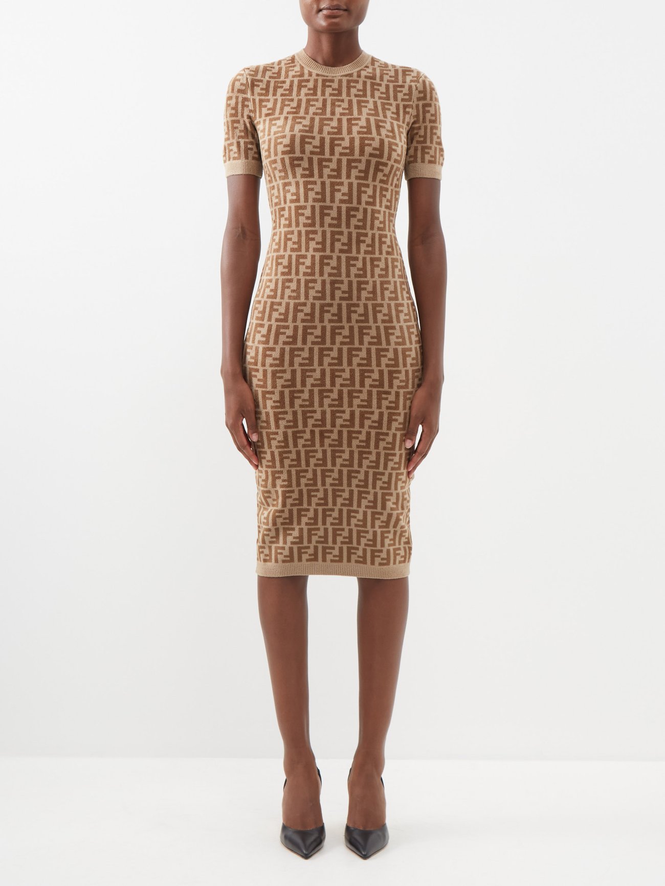 Kør væk død træ Brown Abito FF-jacquard chenille sweater dress | Fendi | MATCHESFASHION US