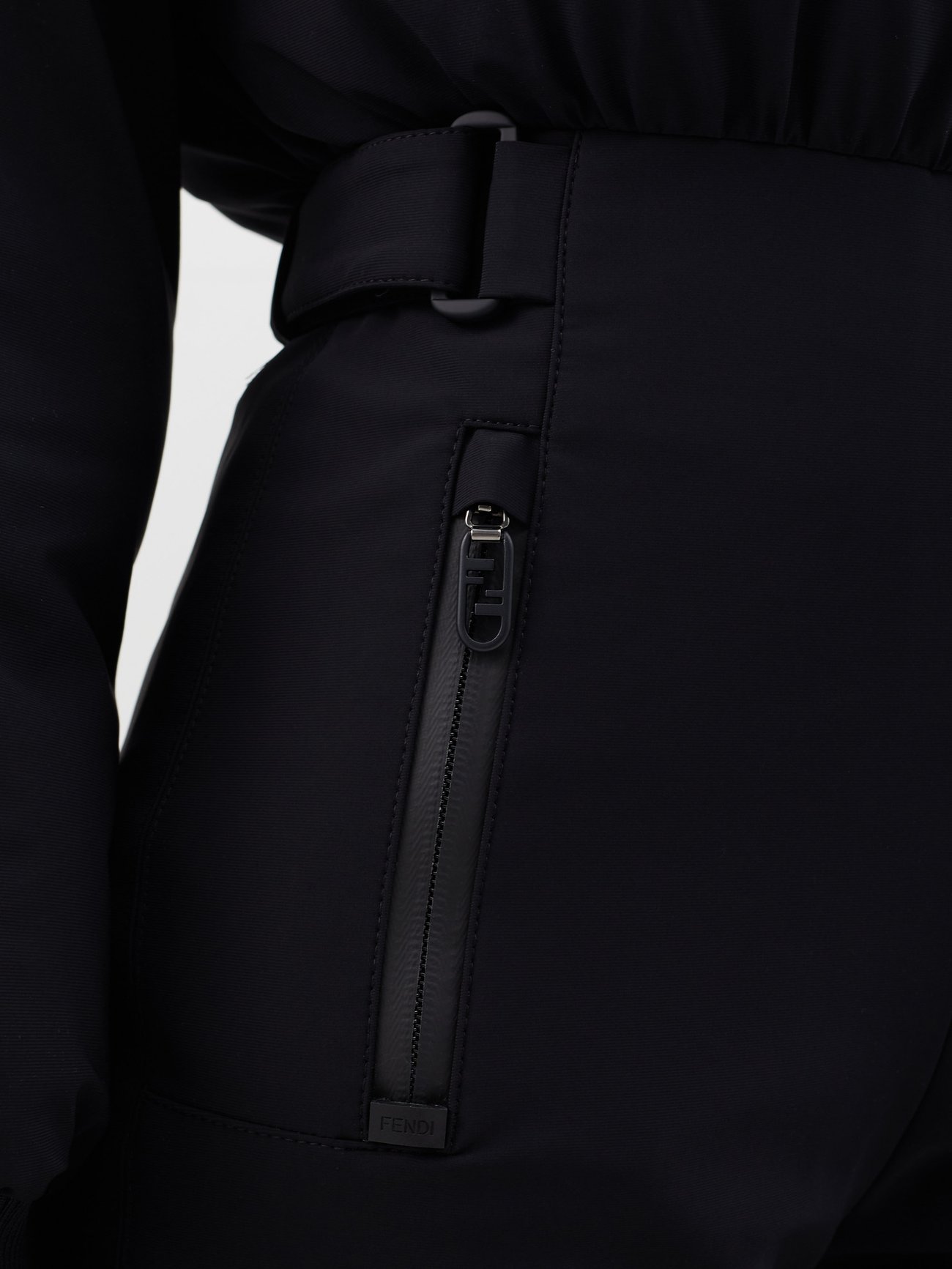 Black Logo-embossed padded down ski suit, Fendi