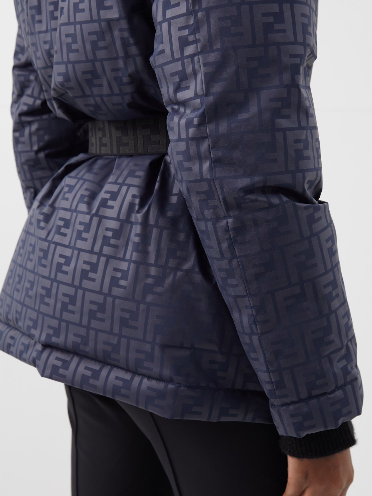 Fendi - Ff-logo Reversible Hooded Ski Jacket - Womens - Navy Black