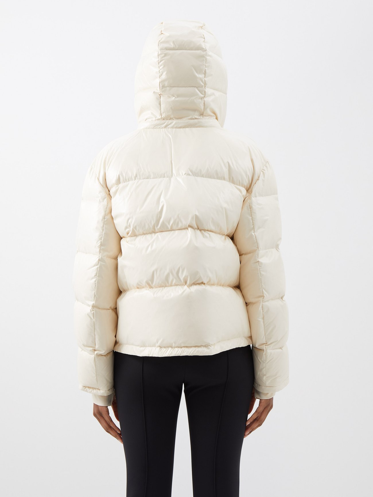 Neutral FF-logo patch quilted down jacket | Fendi | MATCHESFASHION US