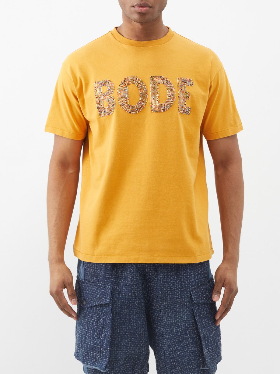 Såkaldte vulkansk vinge Yellow Beaded-logo cotton-jersey T-shirt | Bode | MATCHESFASHION US