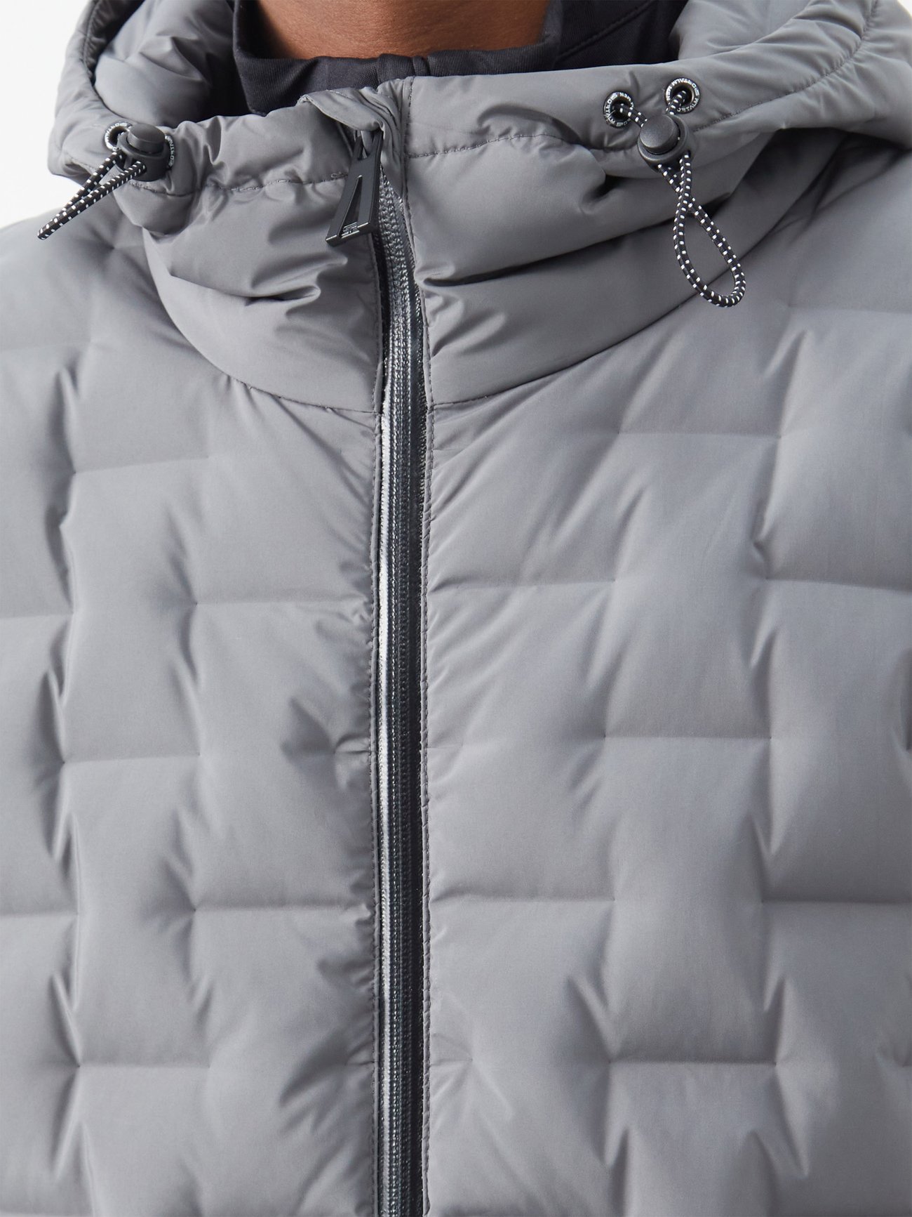 Grey Ace logo-patch quilted hooded down ski jacket, Sportalm