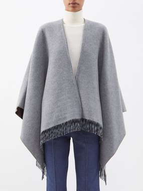 Fendi Reversible FF-jacquard wool-blend shawl