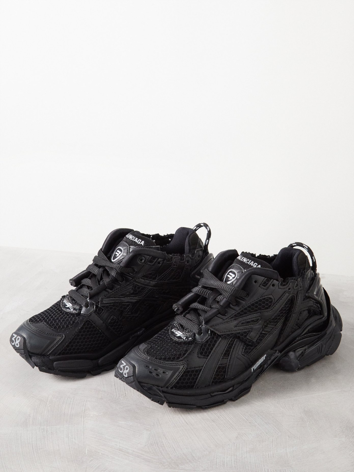 발렌시아가 Balenciaga Runner mesh and faux-leather trainers,Black