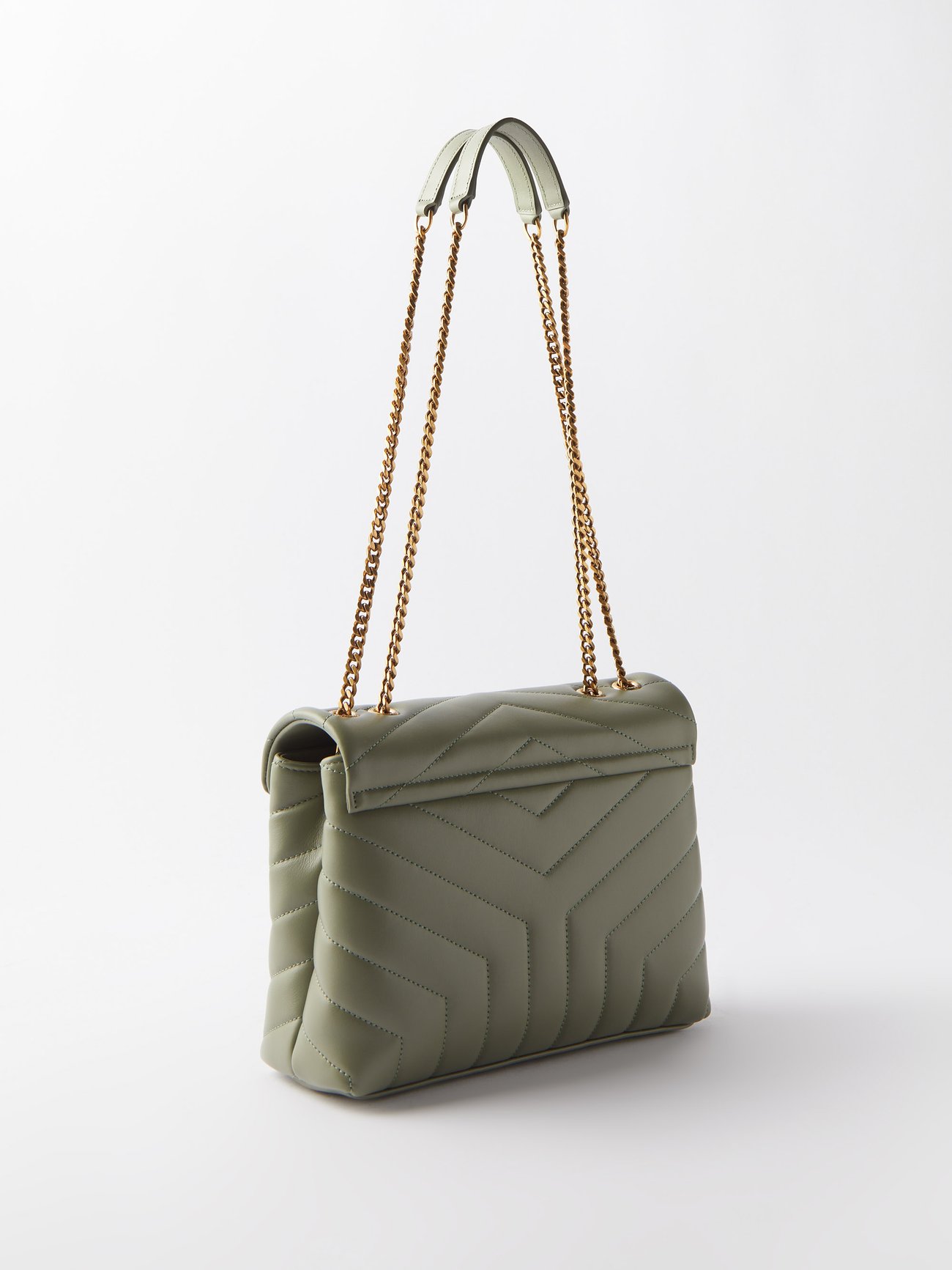 Green Loulou small quilted-leather shoulder bag