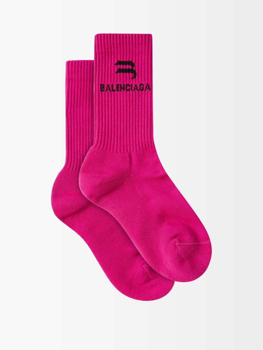 Pink Logo-intarsia ribbed jersey | Balenciaga | US