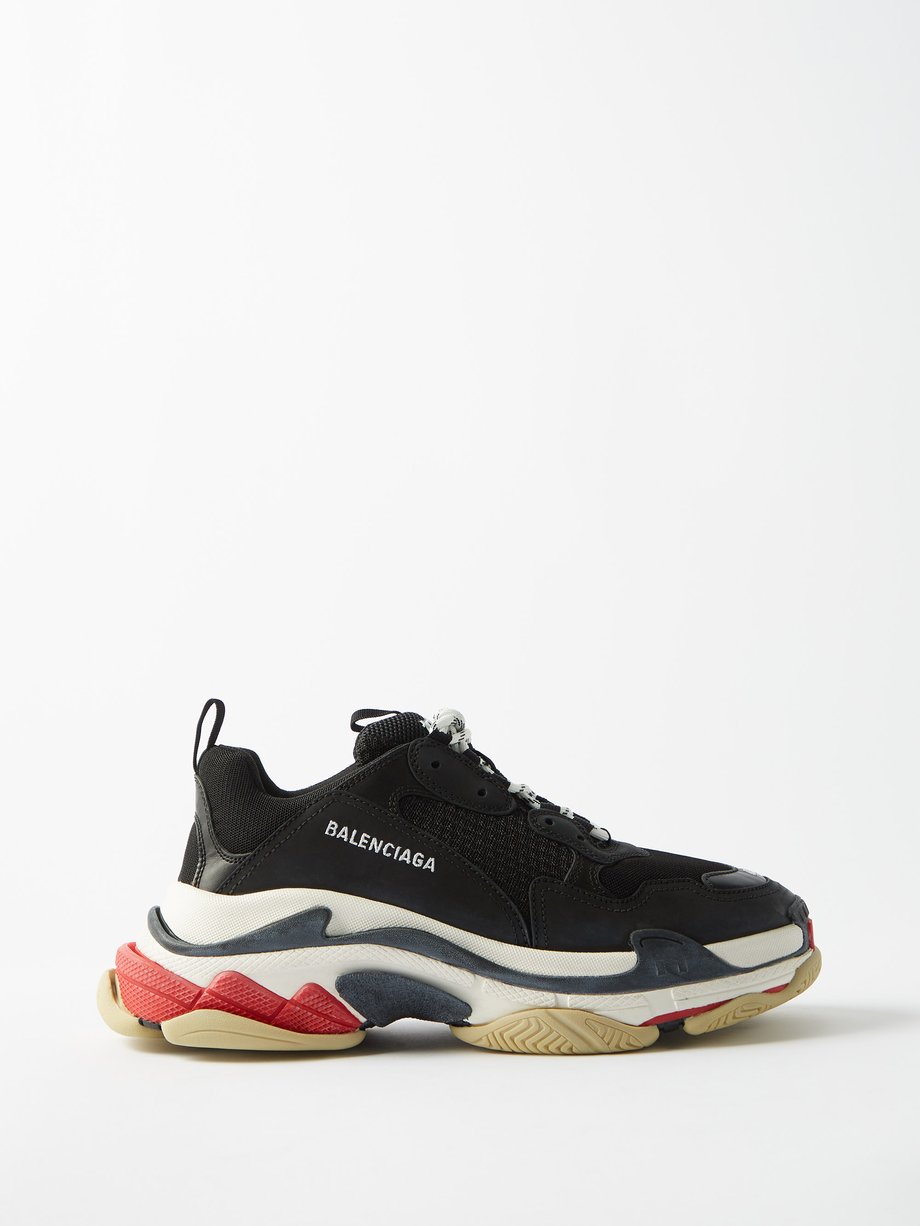 Black Triple S faux-leather and trainers | Balenciaga |