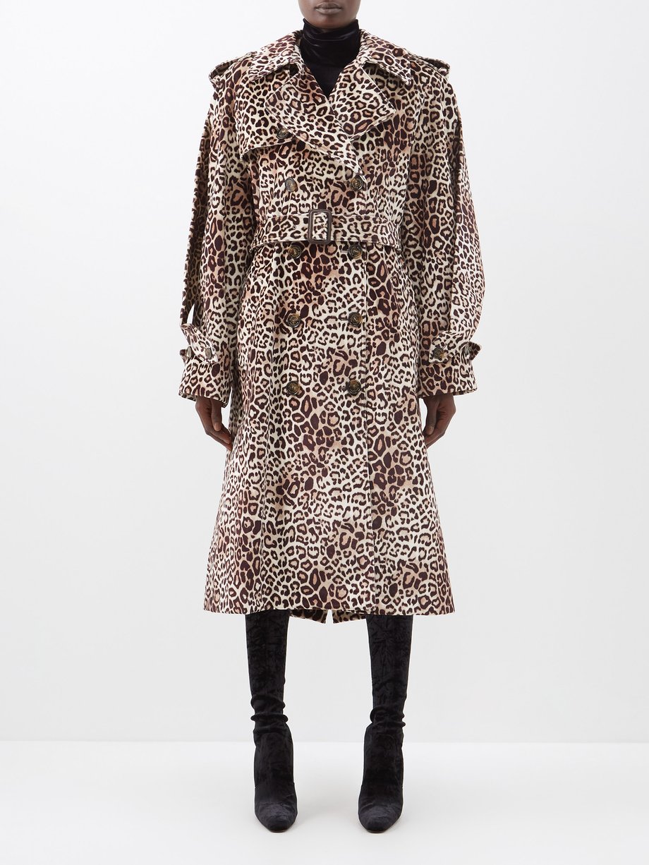 Leopard Leopard-print faille trench coat | Alexandre Vauthier ...