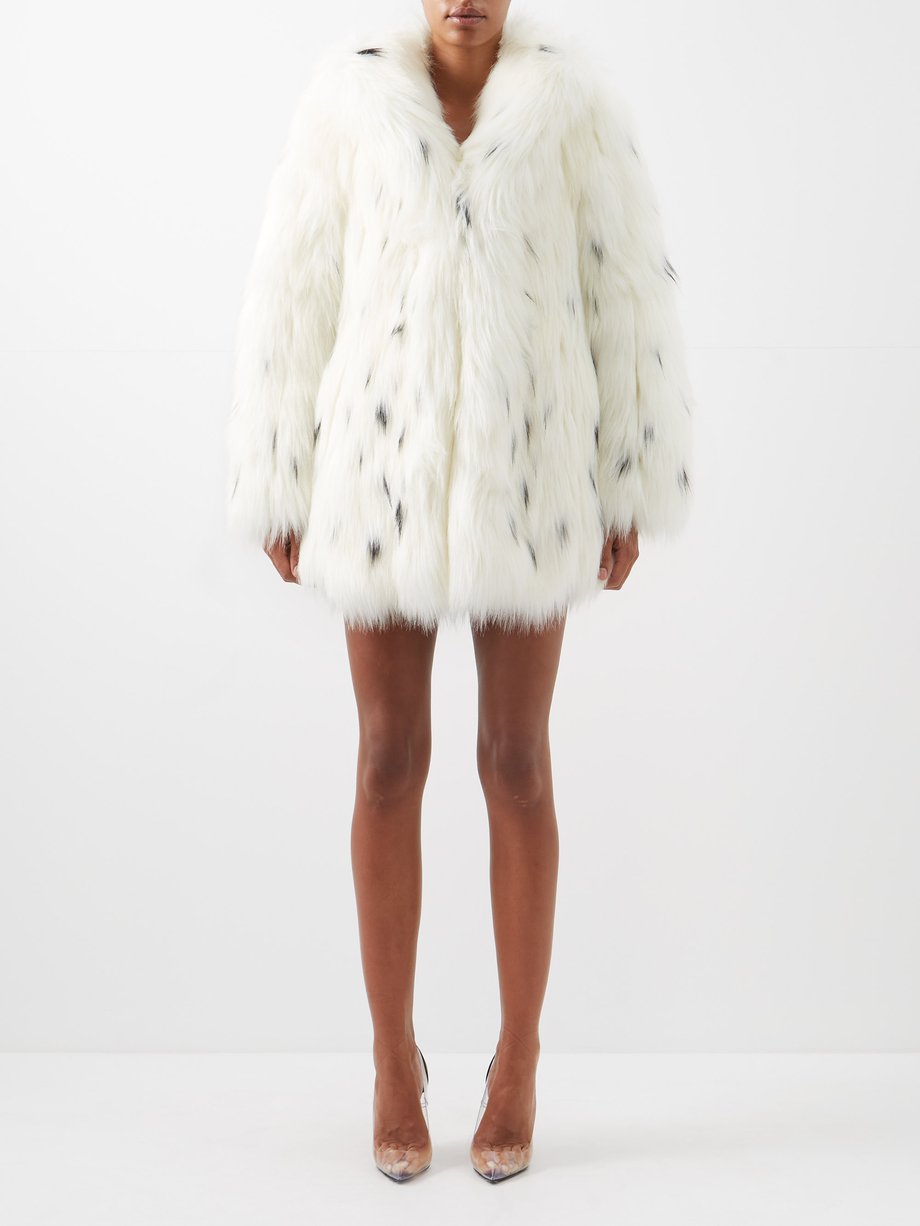 White Lynx-spot faux-fur coat | Saint Laurent | MATCHESFASHION UK