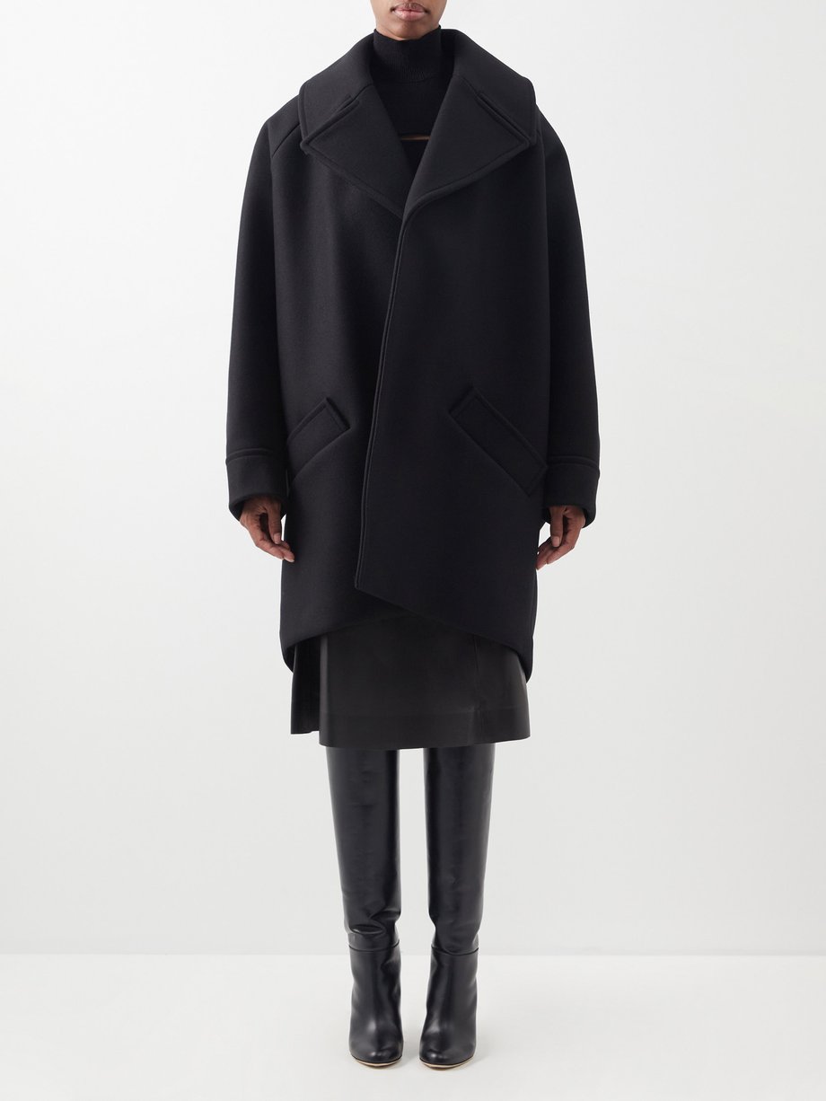 Saint Laurent Saint Laurent Oversized pressed wool coat Black ...