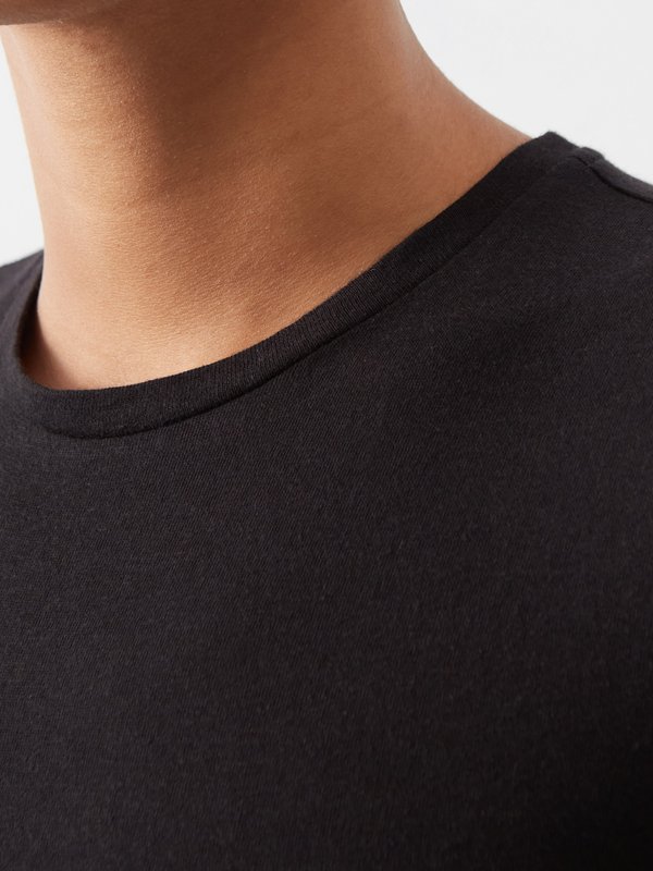 Raey Cap sleeve recycled cotton cashmere-blend T-shirt