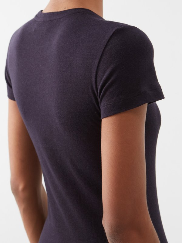 Raey Cap sleeve recycled cotton cashmere-blend T-shirt