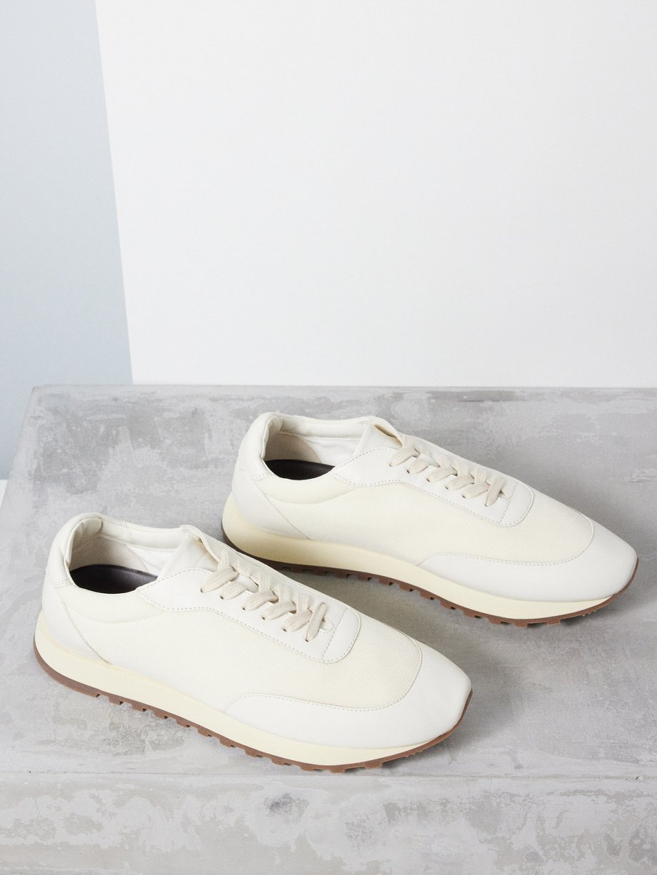 Neutral Owen leather and mesh running trainers | The Row | MATCHES UK