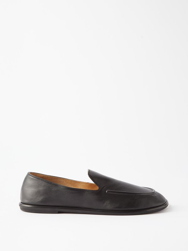 Black Canal grained-leather loafers | The Row | MATCHES UK