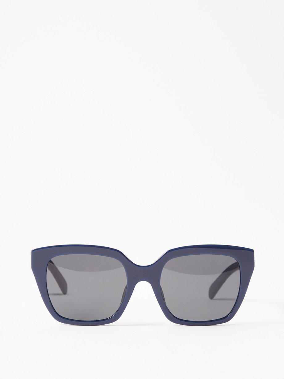 Chanel CC Logo Silver Blue Tinted Rhinestone Sunglasses 4017-D - Accessories