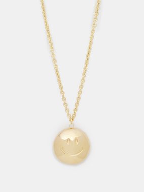 Lauren Rubinski Smiley 14kt gold chain-link necklace