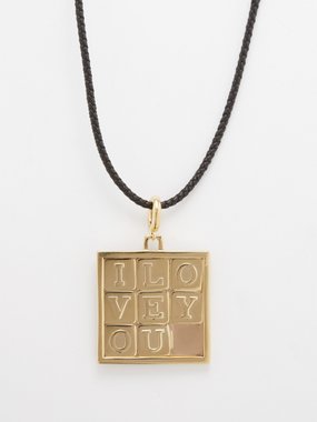 Lauren Rubinski I Love You 14kt gold pendant necklace