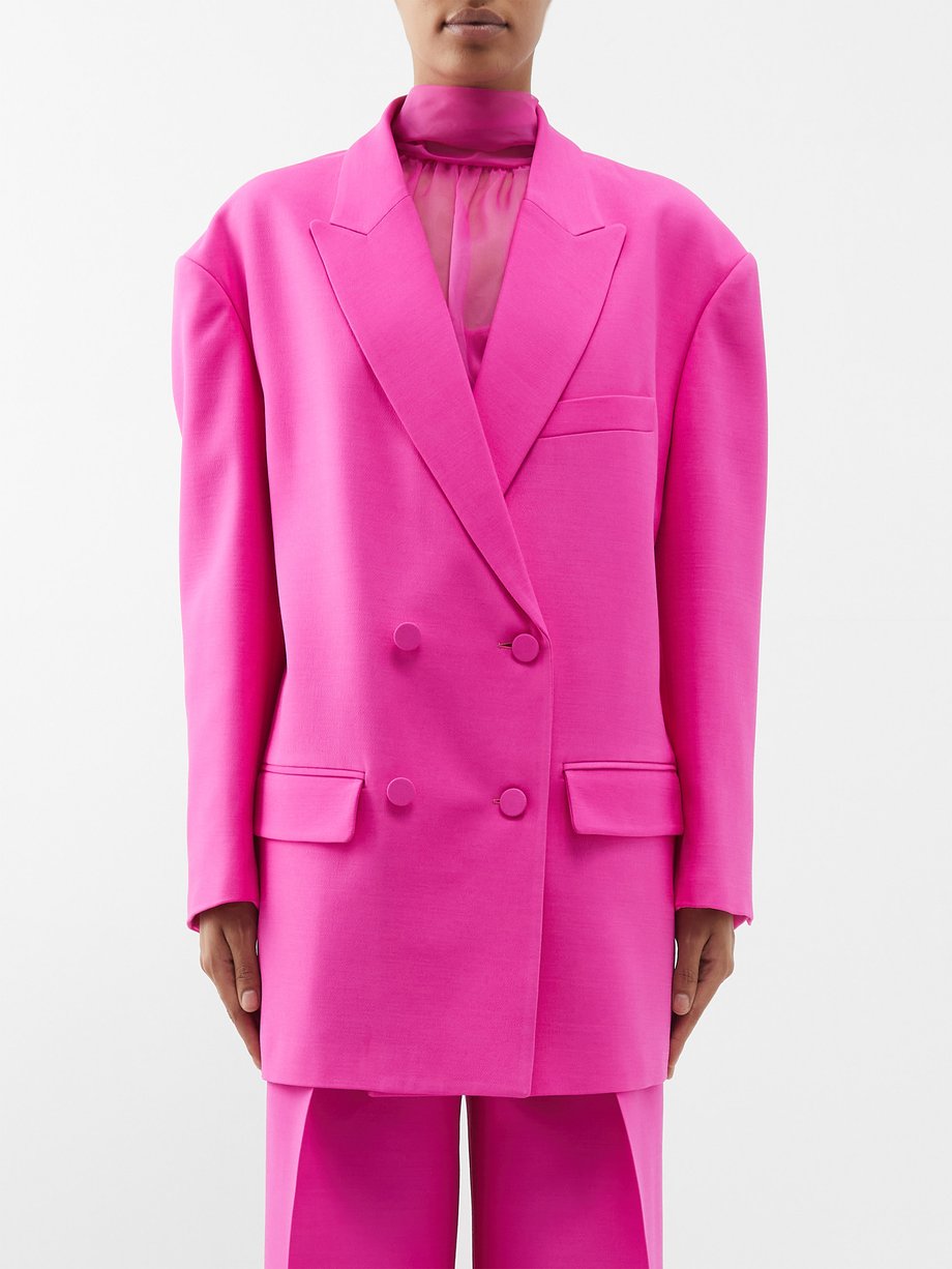 Pink Crepe Couture wool-blend suit jacket, Valentino Garavani