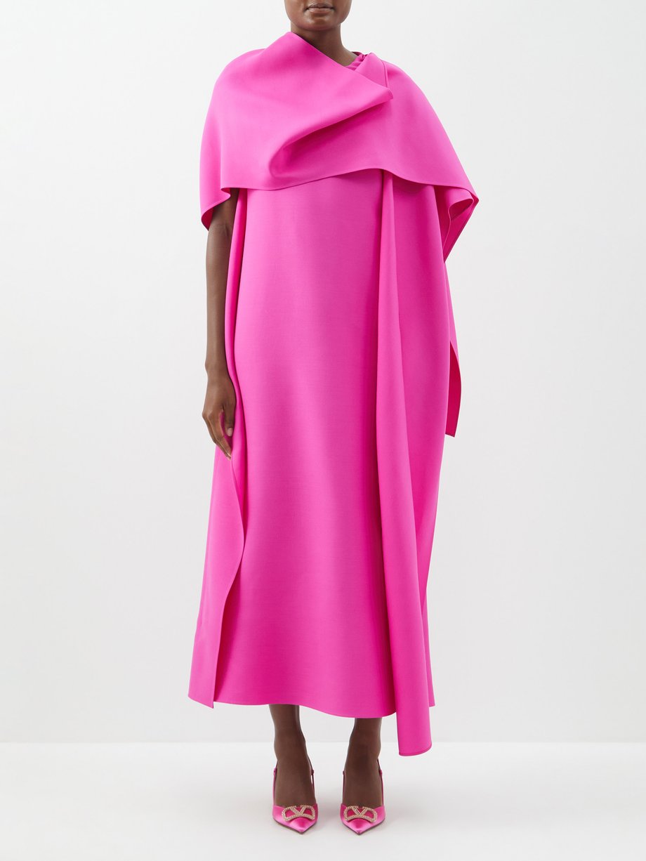 Pink Crepe Couture draped wool-blend dress | Valentino Garavani ...