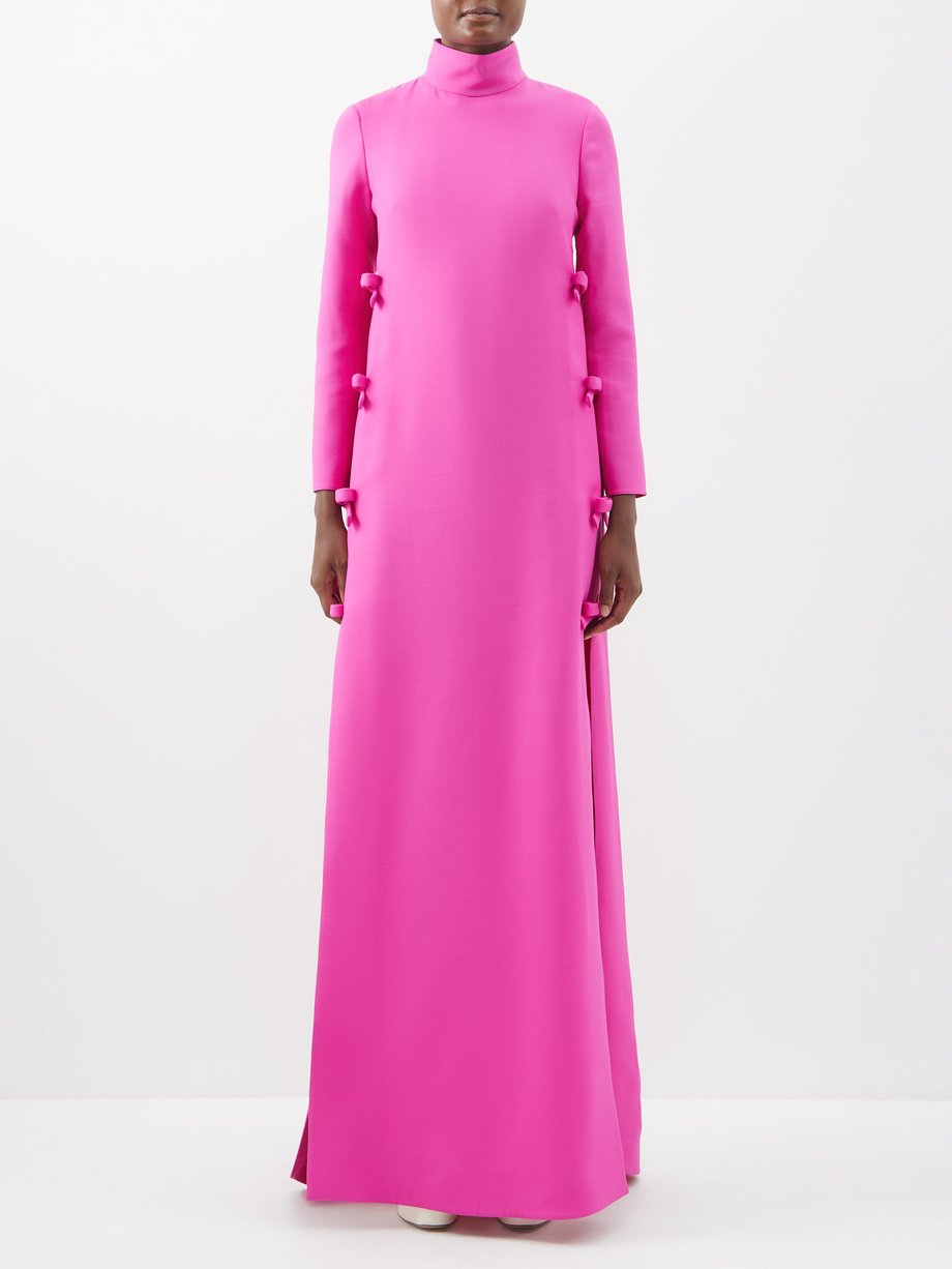 Pink Crepe Couture bow-embellished wool-blend gown | Valentino Garavani ...