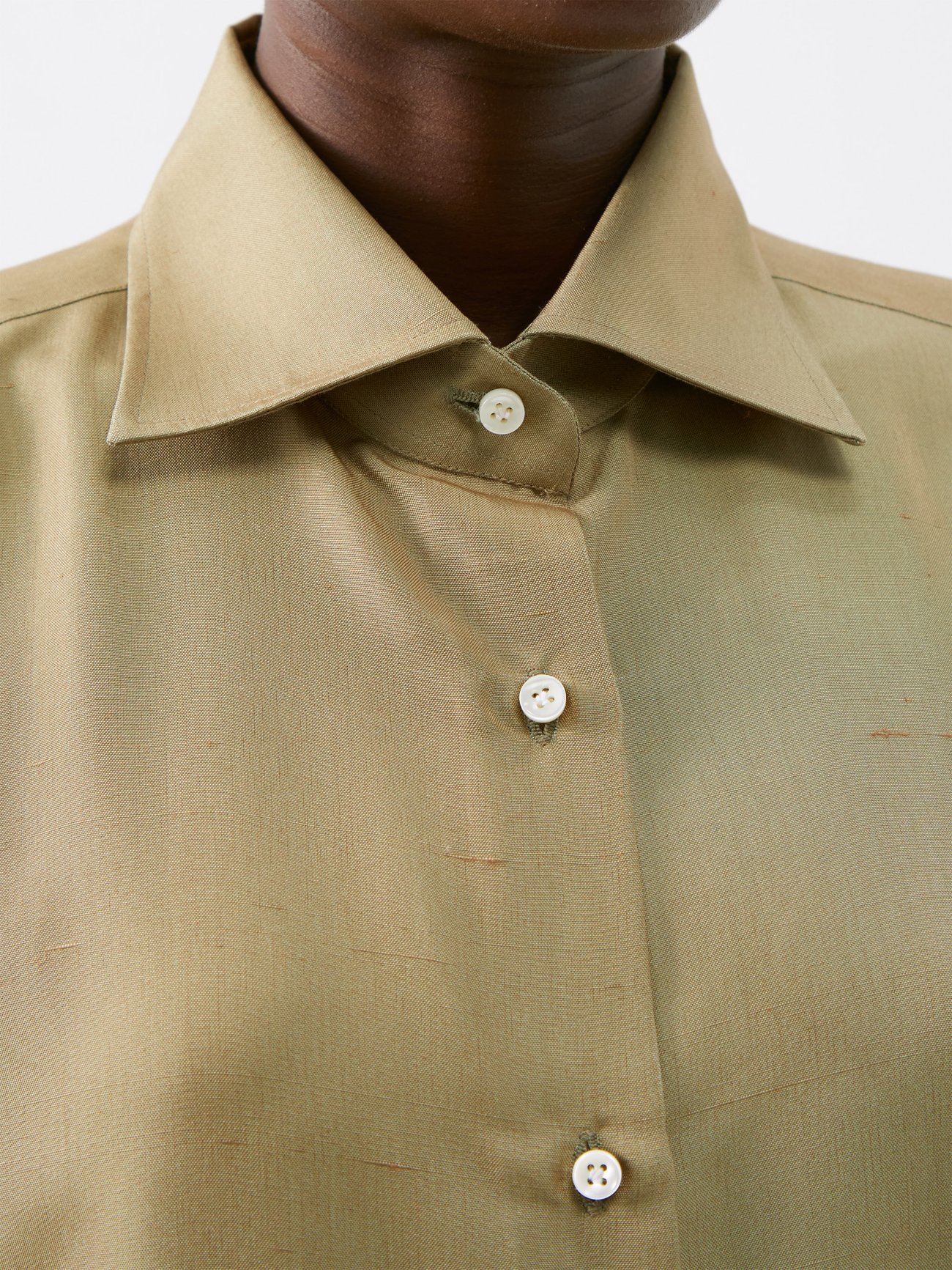 Prestige Green Medusa Silky Short Sleeve Shirt Italian Design DPP340