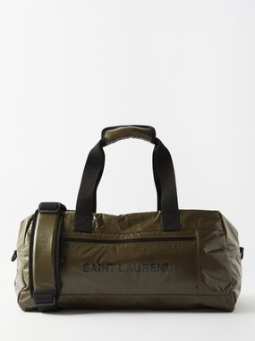 Saint Laurent monogram-print Duffle Bag - Brown