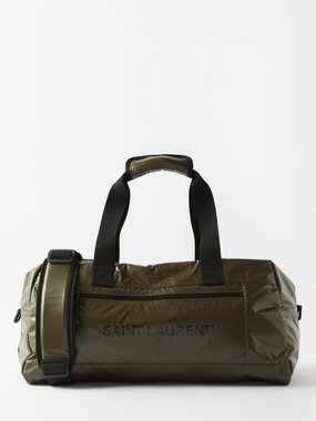 Saint Laurent - Men - Le Monogramme 48H Leather-trimmed Coated-canvas Duffle Bag Brown