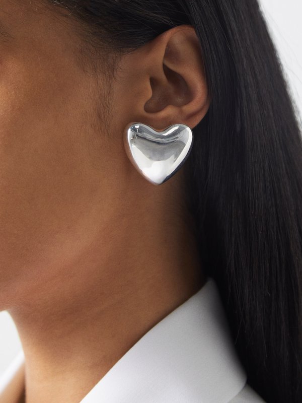 Annika Inez Voluptuous Heart sterling-silver earrings