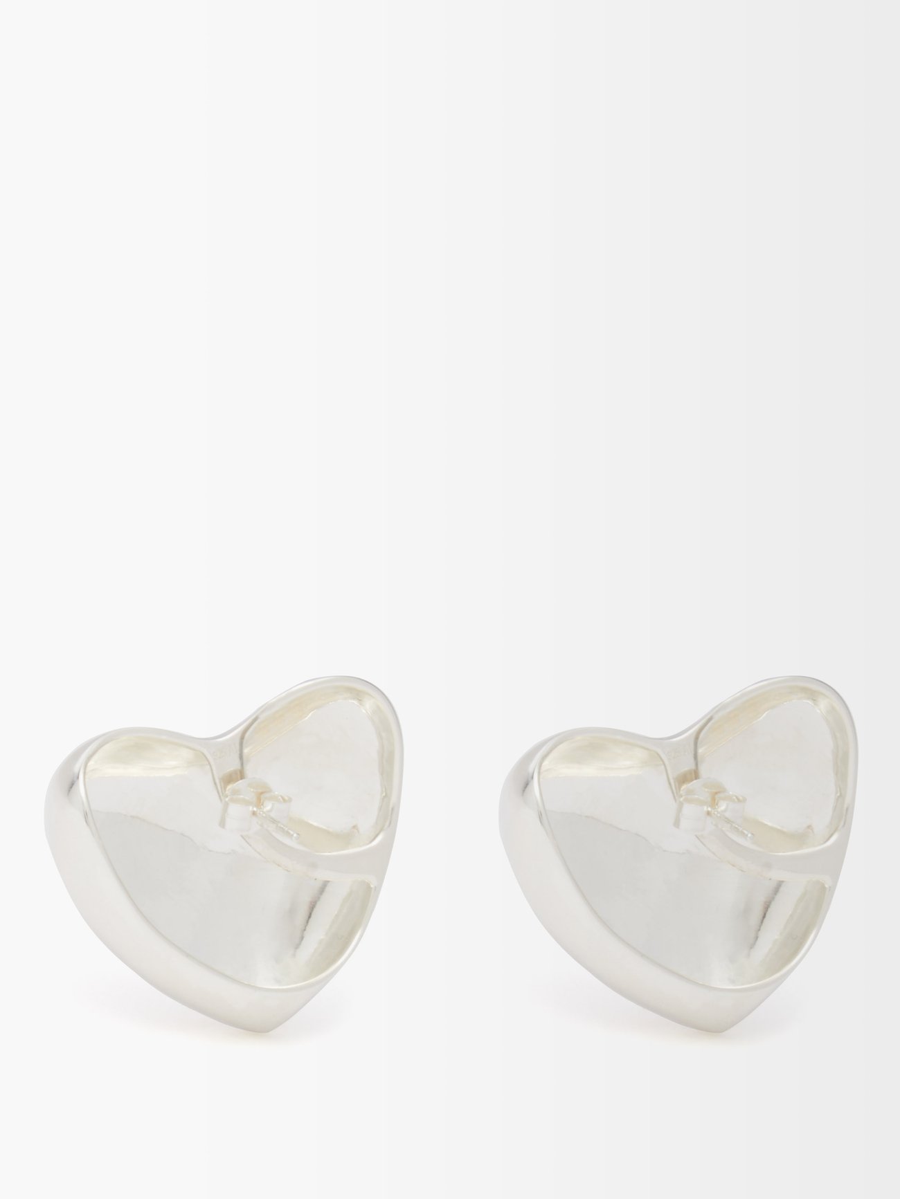 Silver Voluptuous Heart sterling-silver earrings | Annika Inez