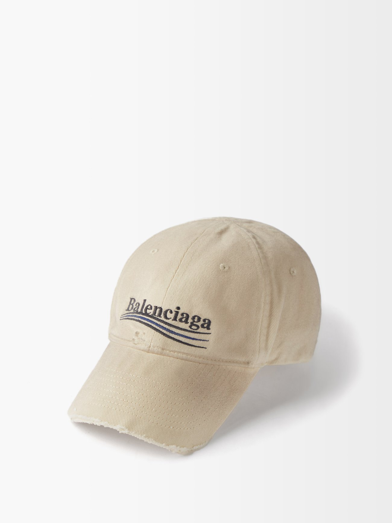 hele Bange for at dø Pebish Beige Logo-embroidered cotton-twill baseball cap | Balenciaga |  MATCHESFASHION US
