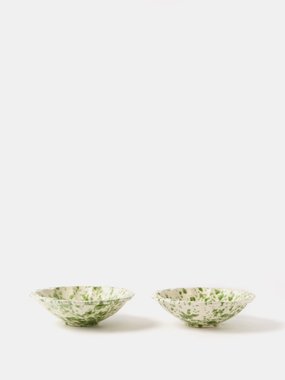 Cabana Magazine Set of two small speckled-ceramic bowls
