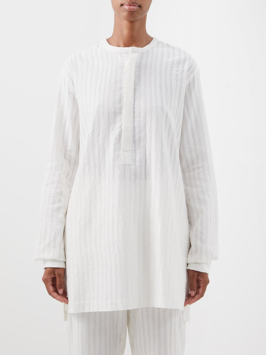 White Cyrus embroidered cotton shirt | Delos | MATCHES UK
