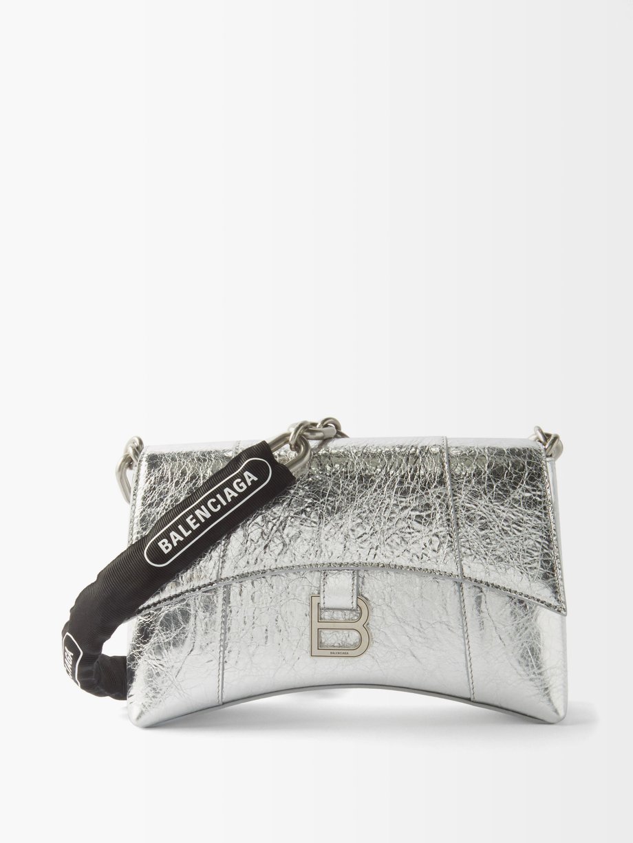 Downtown Small Leather Shoulder Bag in White - Balenciaga