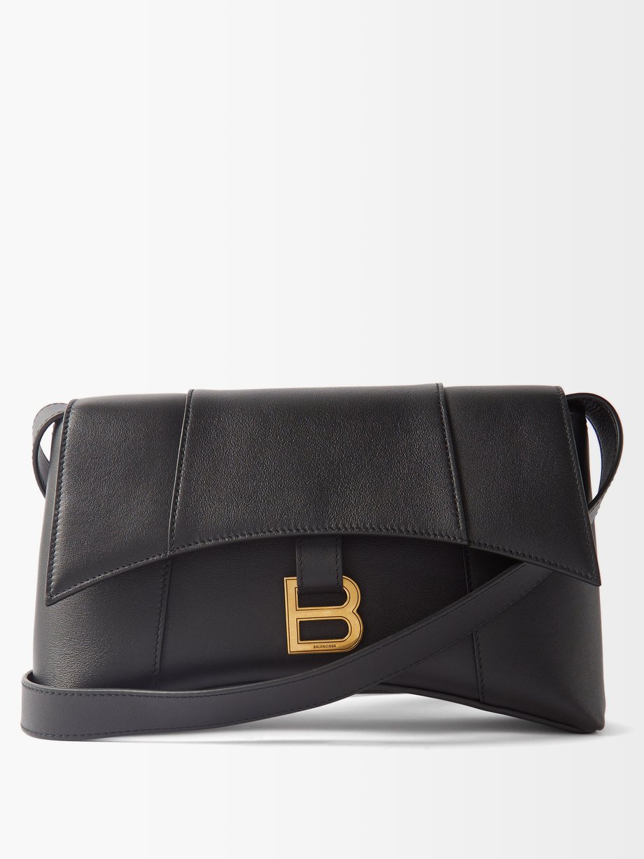 Balenciaga Black Lambskin Leather Crush Chain Shoulder Bag  Yoogis Closet