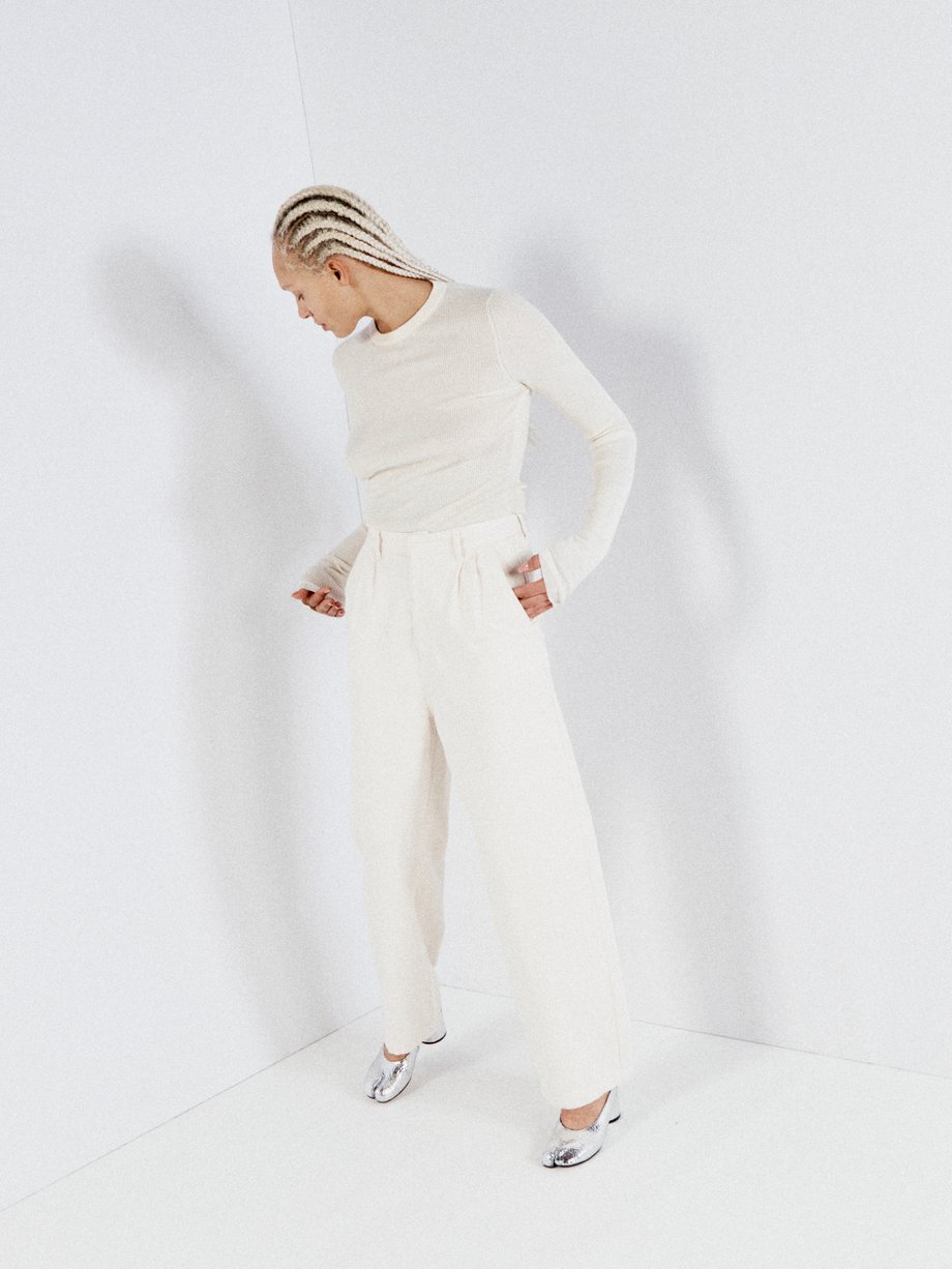 White Organic-cotton tapered-leg smart jeans | Raey | MATCHES UK