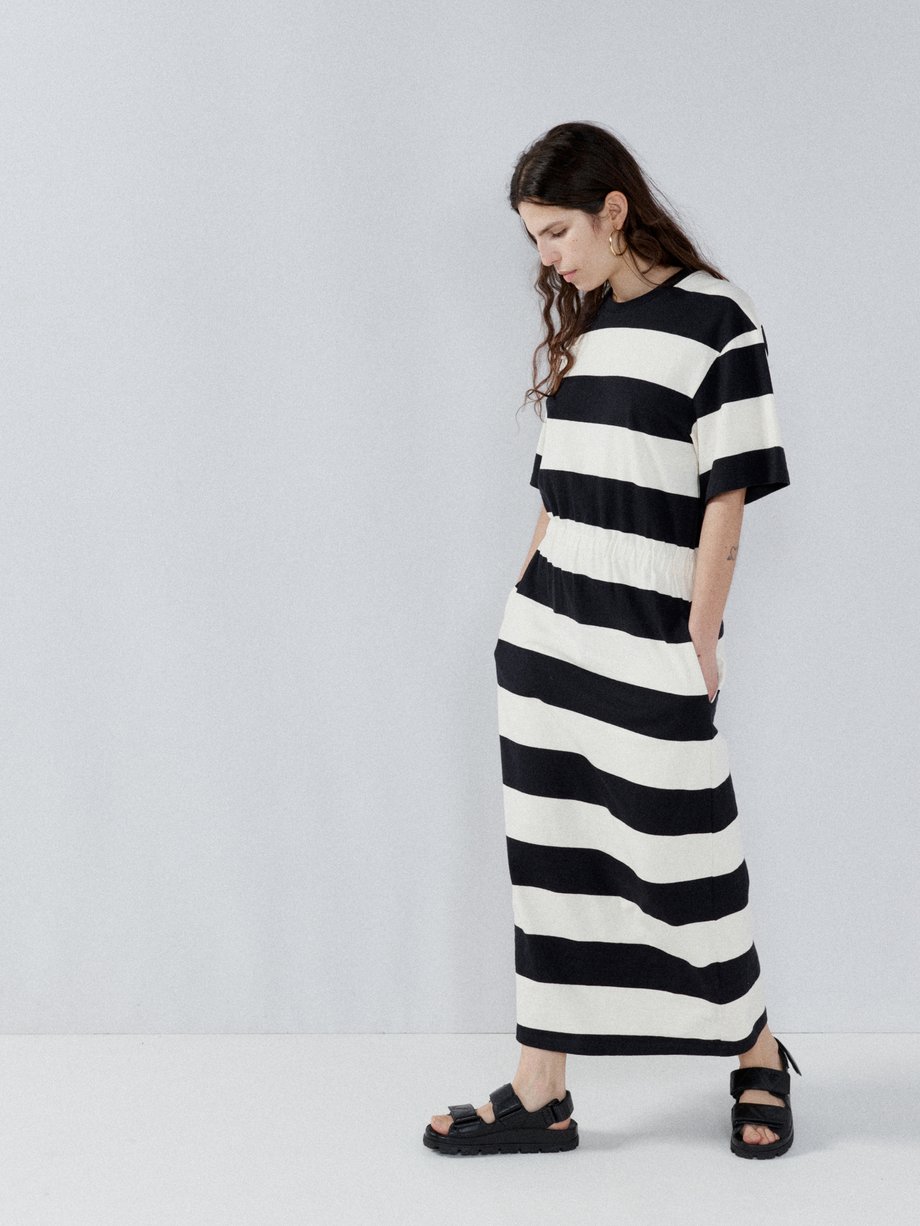 Raey Thick stripe recycled-cotton T-shirt dress