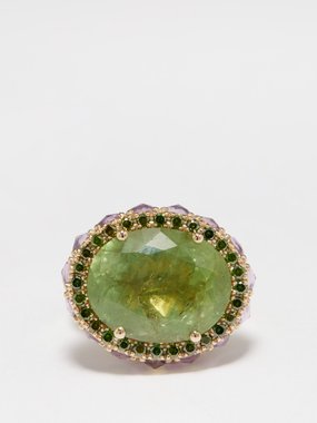 Ileana Makri Faith sapphire, aquamarine, diamond 18kt gold ring