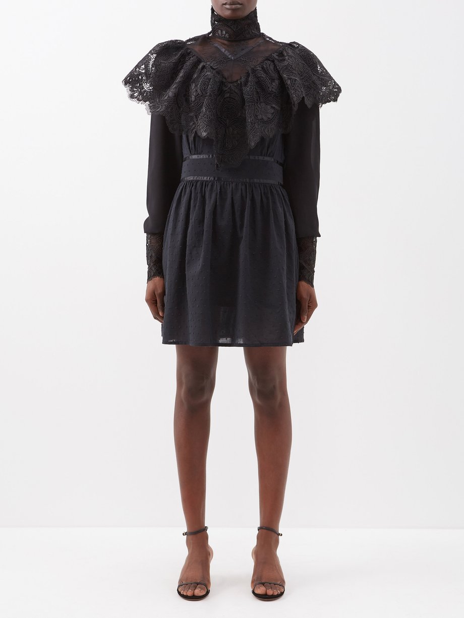 Black Southern Girl lace-ruffled cotton mini dress | House of Aama ...