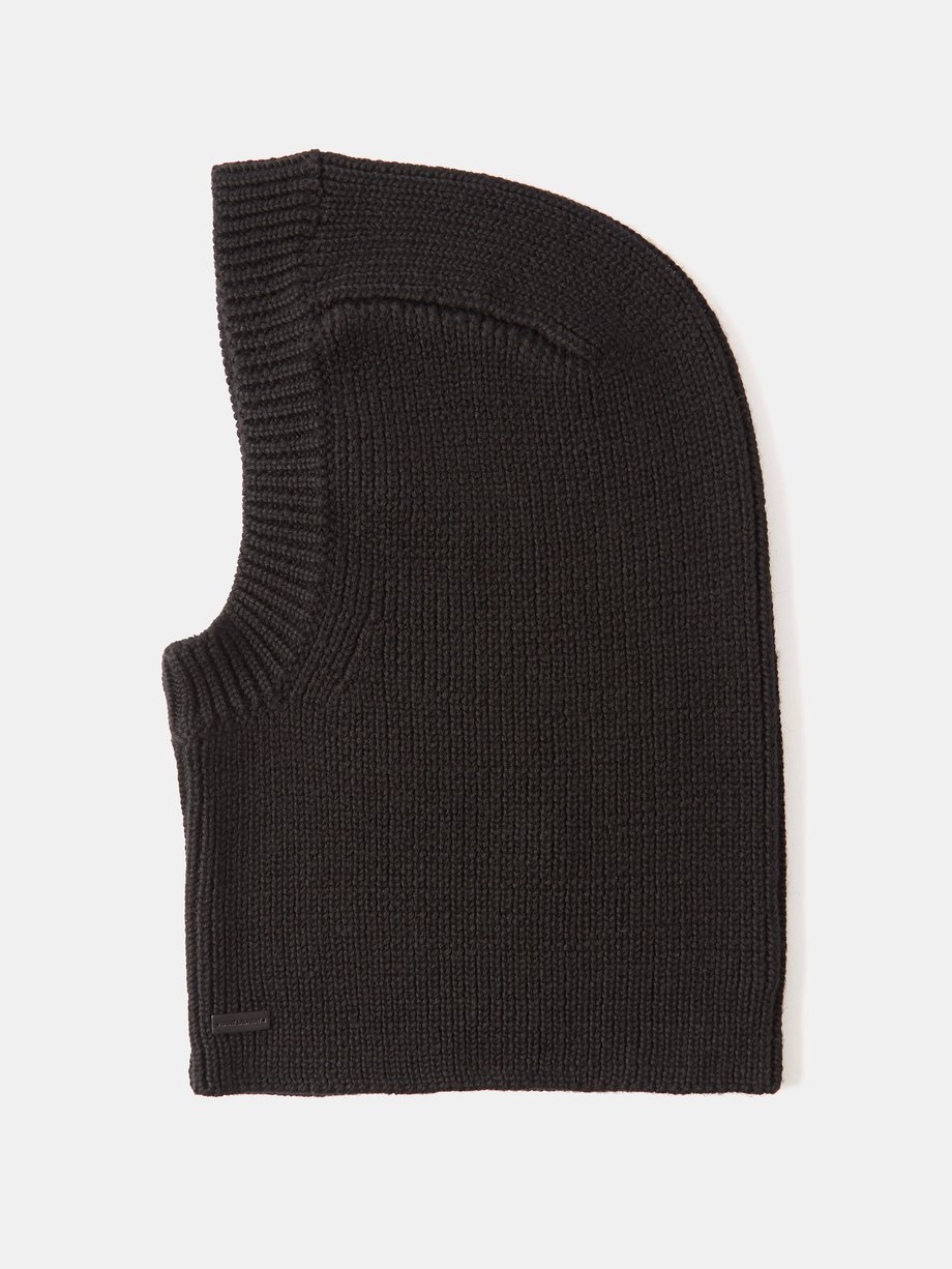 Black Ribbed-knit wool balaclava | Saint Laurent | MATCHESFASHION UK