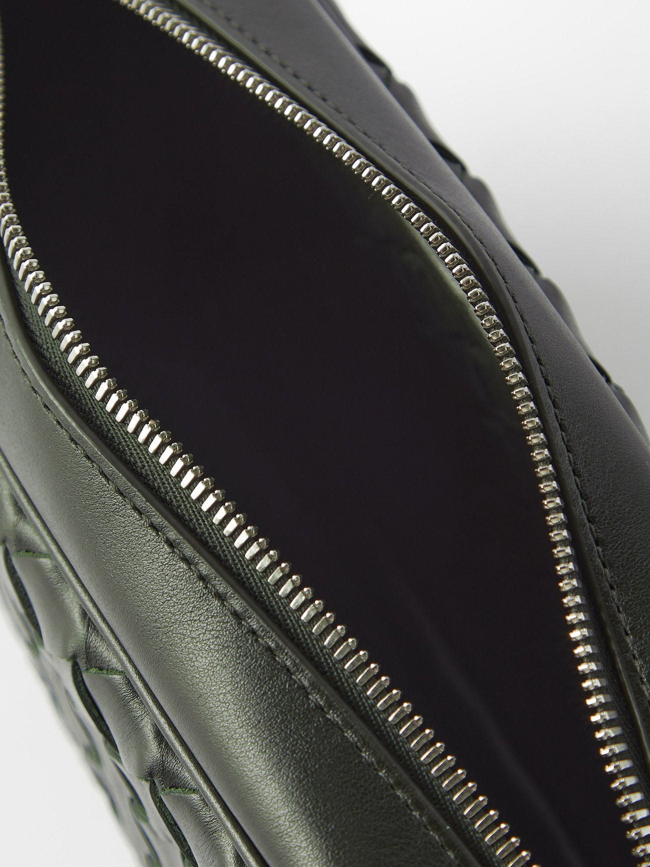 Bottega Veneta Intrecciato Metallic Olive Leather Crossbody Bag - 1BL5FA