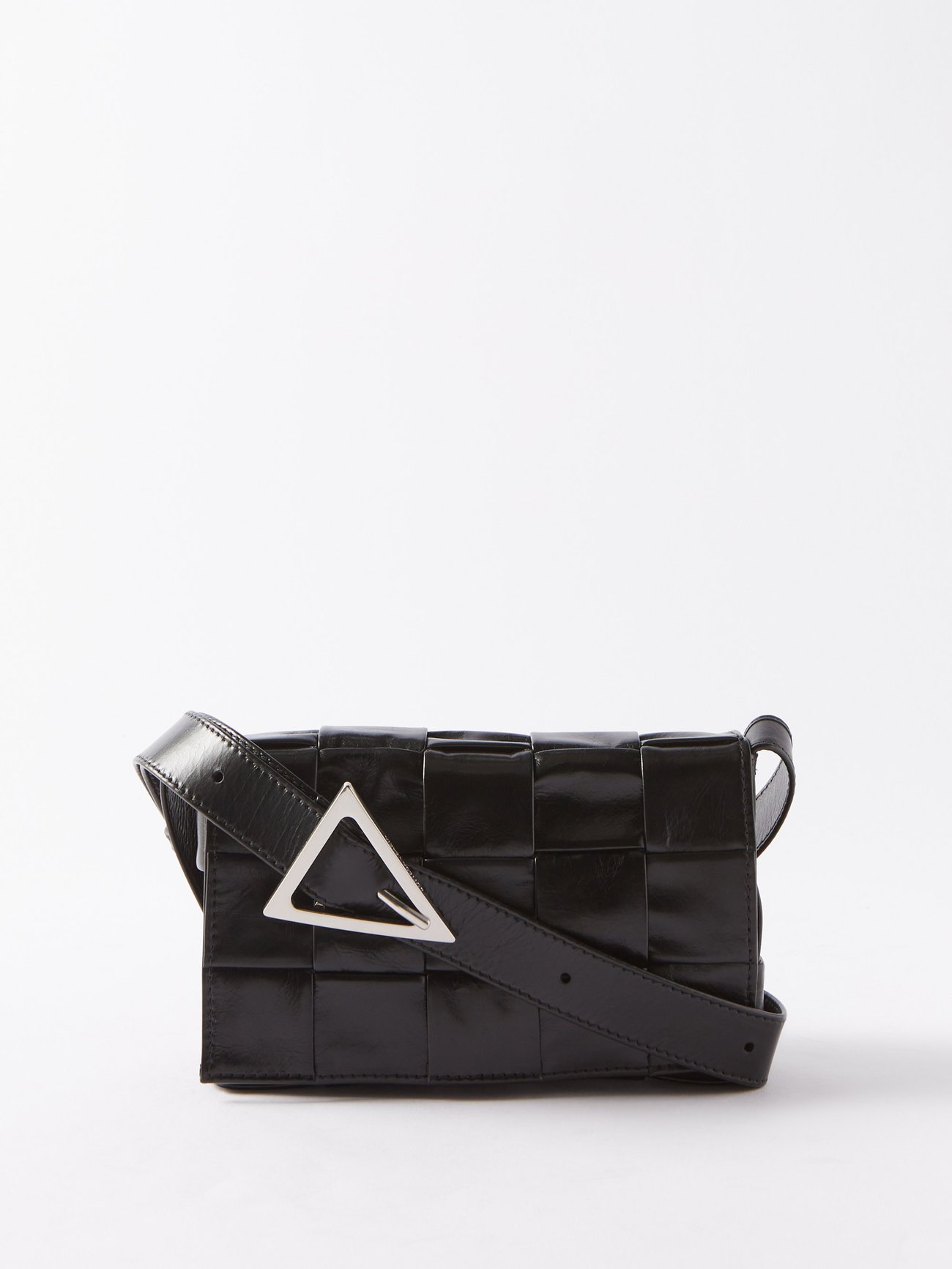 Black Cassette paper-leather cross-body bag