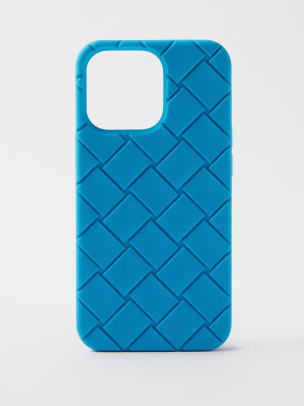 Blue Intrecciato-rubber iPhone® 13 Pro case | Bottega Veneta
