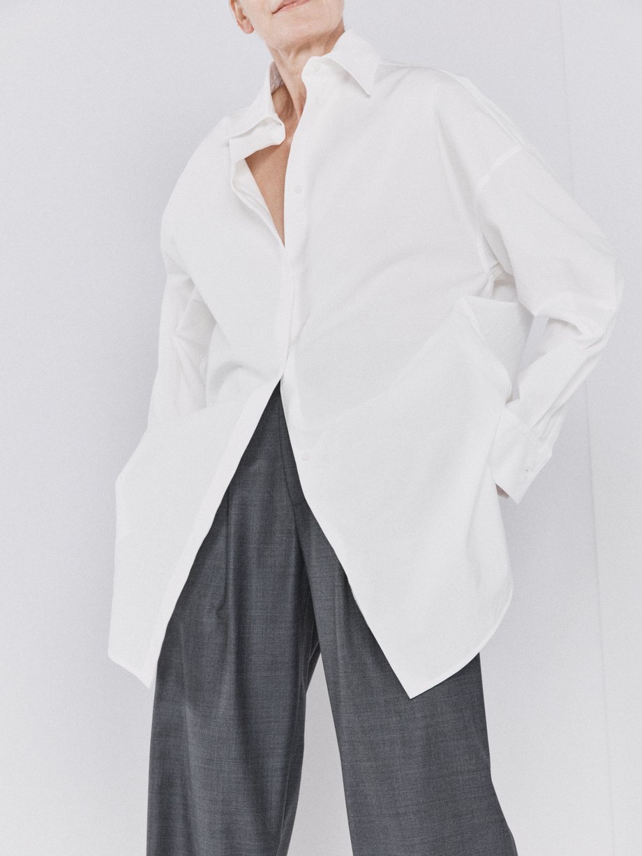 White Oversized lyocell-blend shirt | Raey | MATCHES UK