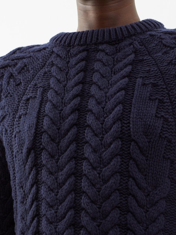 Raey Oversized contrast-panel wool-blend sweater