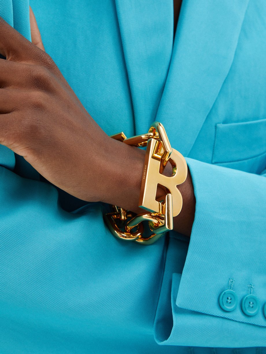 Gold B-logo bracelet | Balenciaga | MATCHES UK