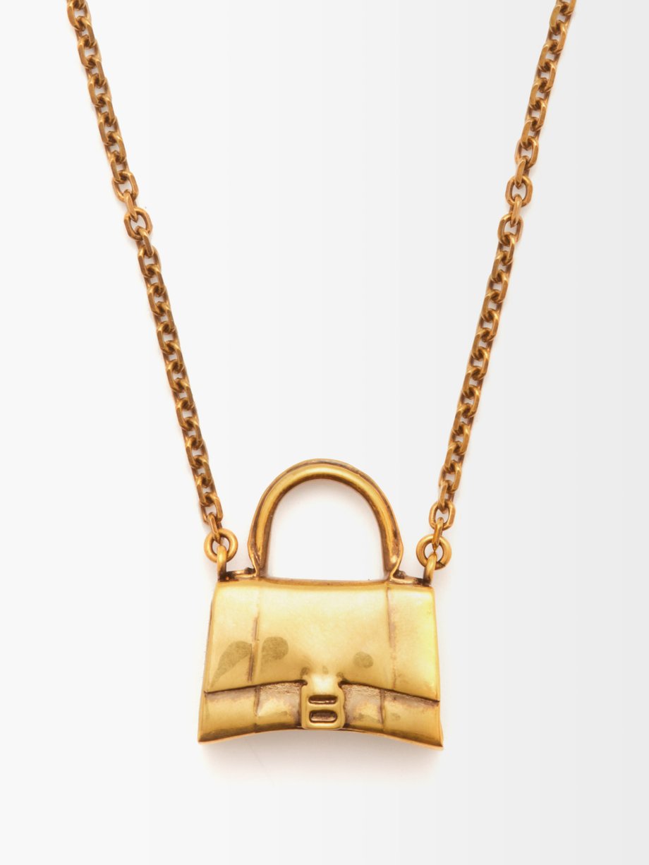 Gold Hourglass necklace Balenciaga | MATCHESFASHION US