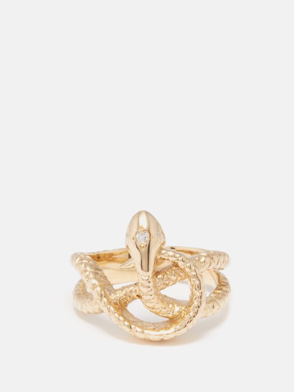 Zoë Chicco Snake diamond & 14kt gold ring