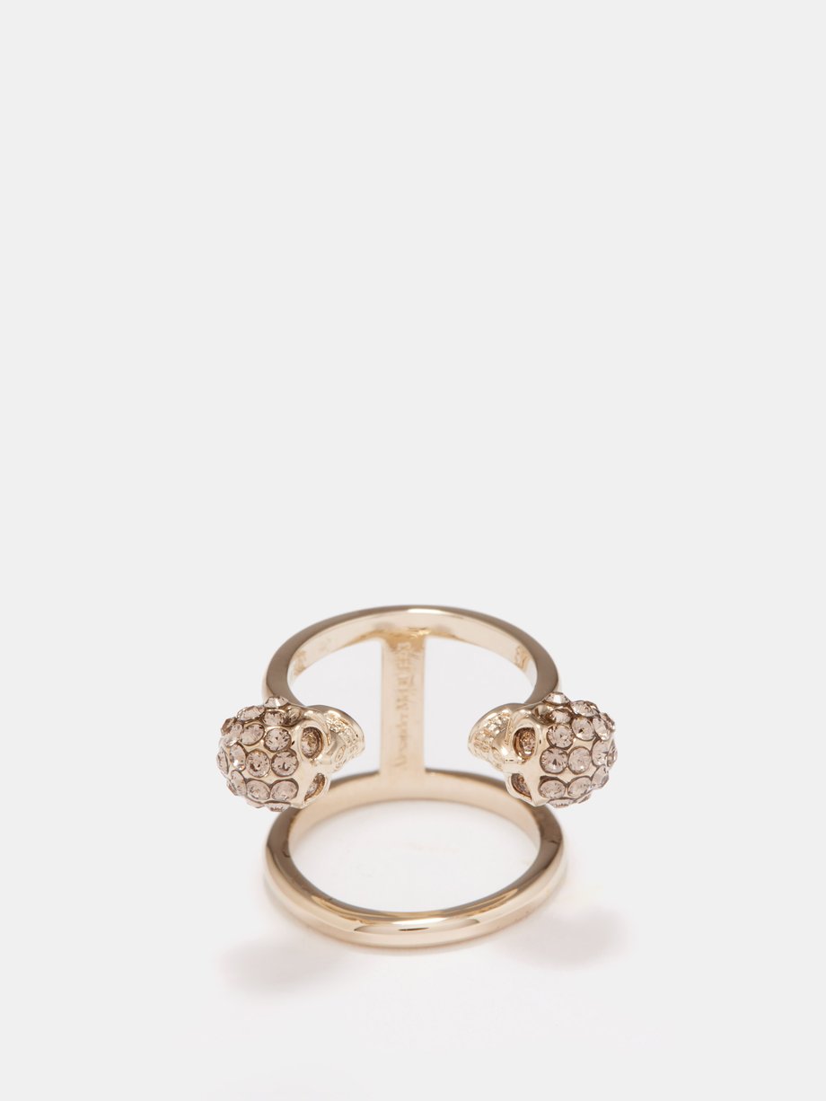 Alexander McQueen: Gold Jewelled Skull Ring