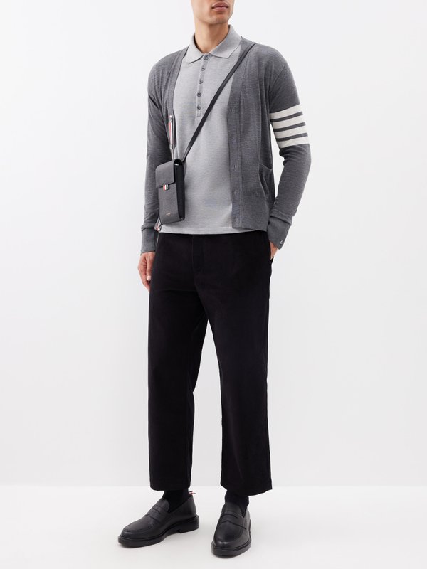 Thom Browne Tricolour-stripe cotton-piqué polo shirt