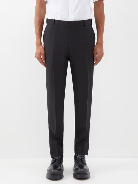 Alexander McQueen Tailored Straight-Leg Trousers in Navy — UFO No More